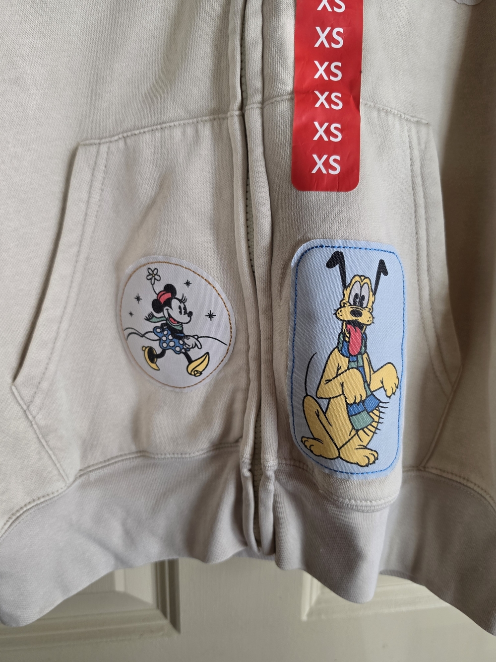 Disney Mickey & Friends Womens Cream Zip-Up Hoodie - Picture 5 of 6